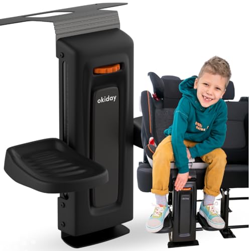 Okiday Kindersitz Fußstütze Für Kinder 4 Bis 12 Jahre Für Korrekte &Amp; Bequeme Sitzposition | Farbe Schwarze | Fußstütze Kindersitz Höhenverstellbar - Tüv Zertifiziert