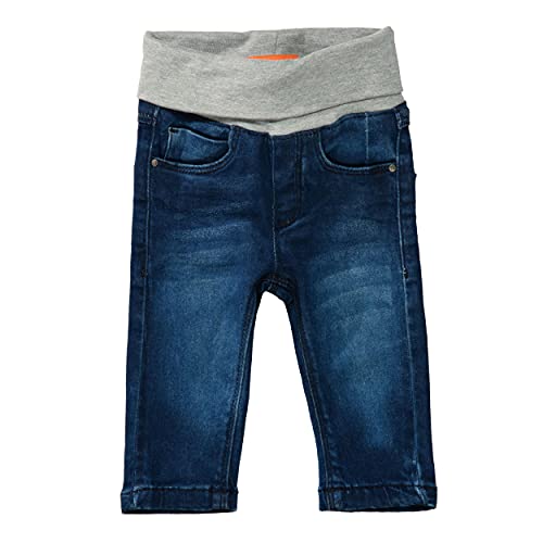 Staccato Jeans Baby Unisex - Pull On, Weich, Elastischer Umschlagbund, Strapazierfähig - Mid Blue Denim, Größe 68-86 (80, Mid Blue Denim)