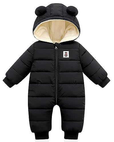 Baby Winter Overall Mit Kapuze, Strampler Schneeanzug Jungen Mädchen Langarm Jumpsuit Warm Outfits Geschenk 6-9 Monate