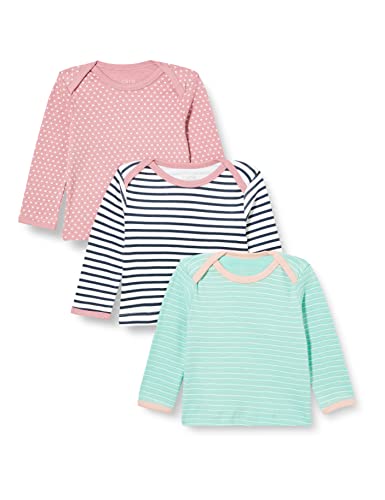 Care Unisex Baby T-Shirt - Aop (3-Pack) Langarmshirt, Rose (534), 80 Eu