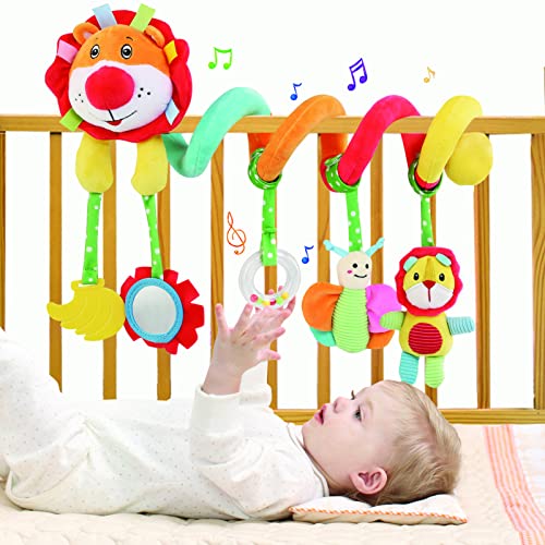 Bellestyle Activity Spirale Baby, Baby Spielzeug 0 3 6+ Monate, Kinderwagen Spielzeug, Plüschtiere Babyschale Kinderbett Spielzeug Motorikspielzeug Zum Aufhängen Für Baby Kleinkinder Mädchen Junge