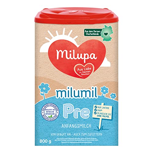 Milupa Milumil Pre – Anfangsmilch Von Geburt An – Baby-Milchpulver – Mit Wichtigen Nährstoffen Und Ohne Palmöl – 1 X 800 G