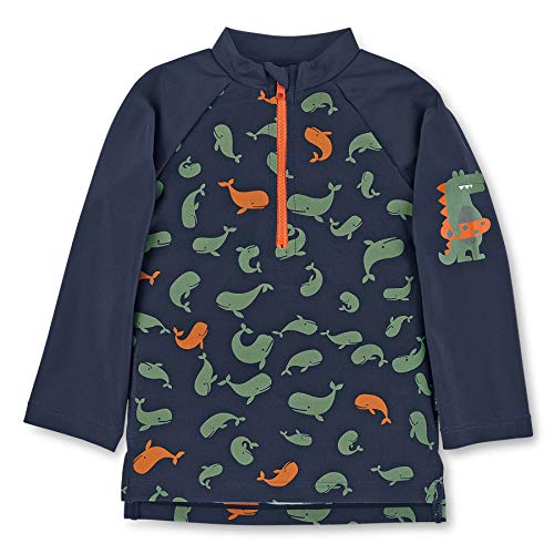 Sterntaler Baby - Jungen Langarm-Schwimmshirt Wale Rash Guard Shirt, Marine, 86/92 Eu