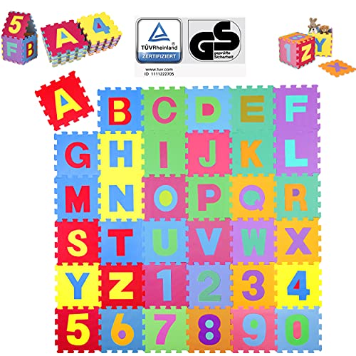 Kiduku® 86 Teilige Puzzlematte Tüv Rheinland Geprüft - Kinderspielteppich, Spielmatte, Spielteppich Für Baby &Amp; Kinder