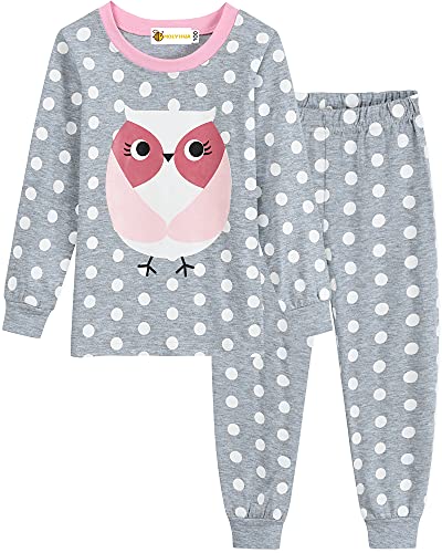 Molyhua Baby Eulen Schlafanzug Kinder Mädchen Schlafanzug Lang Pyjama Nachtwäsche 92 98 104 110 116 122