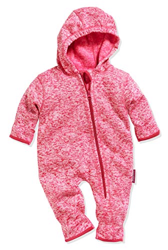 Playshoes Unisex Kinder Fleece-Overall Jumpsuit, Pink Strickfleece, 68