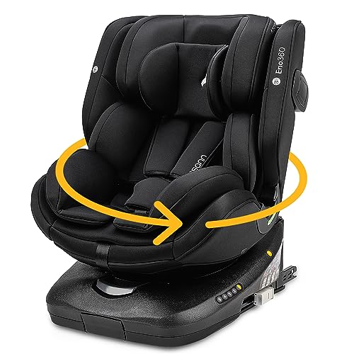 Osann Eno360 I-Size, Drehbarer Kindersitz 40-150 Cm, Reboarder Mit Isofix, Baby Autositz – All Black