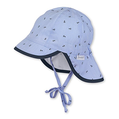 Sterntaler Baby-Jungen Schirmmütze M. Nackenschutz Bonnet, Bleu, 47 Kappe, Blau (Himmel 325), One Size (Herstellergröße
