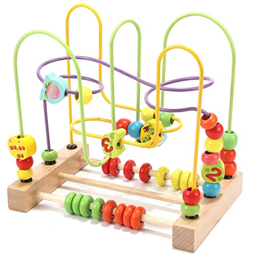 Jacootoys Motorikschleife Aus Holz Roller Coaster Holzspielzeug Beweglich Lernspiel Bead Maze Babys Spielzeug Für Kinder