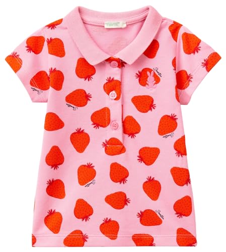 United Colors Of Benetton Baby-Mädchen Poloshirt M/M 3Lrya3003 Polohemd, Rosa, 68 Cm