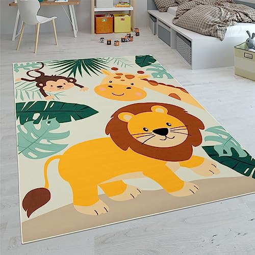 Paco Home Kinderteppich Teppich Kinderzimmer Spielteppich Junge Mädchen Modern Rutschfest, Grösse:80X150 Cm, Farbe:beige 3