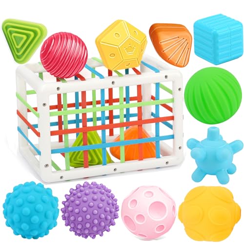 Nicknack Montessori Baby Spielzeug Für 1 Jahr Alte, Baby Sensorische Spielzeuge 6-12 Monate, 11 Stück Sortier &Amp; Stapelspielzeug Geschenke Für Kleinkinder 18 Monate+