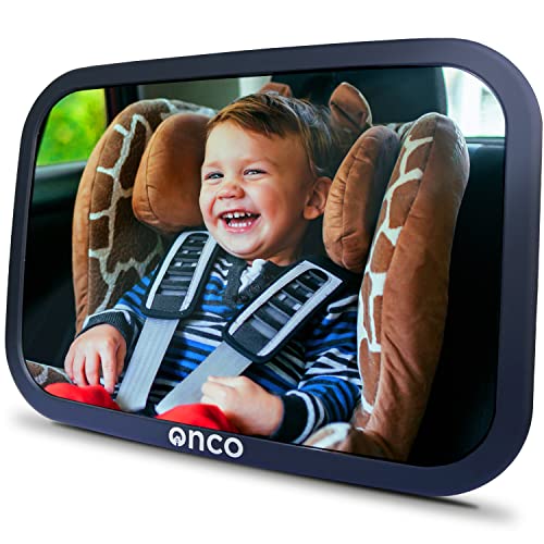 Onco 360° Baby Autospiegel - 2024 &Amp; 2023 Preisgekrönter Auto Spiegel Für Baby Rücksitz, 100% Bruchsicherer &Amp; Schwenkbarer Rücksitzspiegel, Baby Erstausstattung, Universeller Baby Spiegel Auto