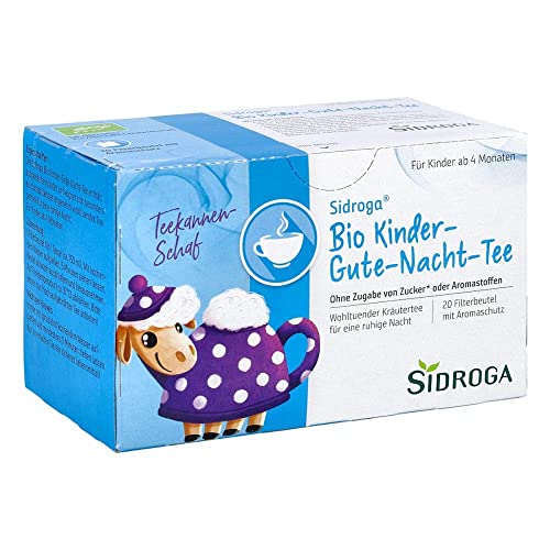 Sidroga Bio Kinder-Gute-Nacht-Tee: Kräutertee Mit Melisse, Passionsblume Und Lavendel Für Kinder Ab 4 Monaten, 20 Filterbeutel À 1,5 G