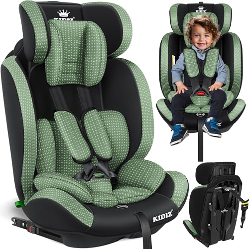 Kidiz® Autokindersitz Triangle Premium Kindersitz Kinderautositz | Autositz Sitzschale | 9 Kg - 36 Kg 1-12 Jahre | Gruppe 1/2/3 | Universal | Zugelassen Nach Ece R129/03 | Mit Isofix