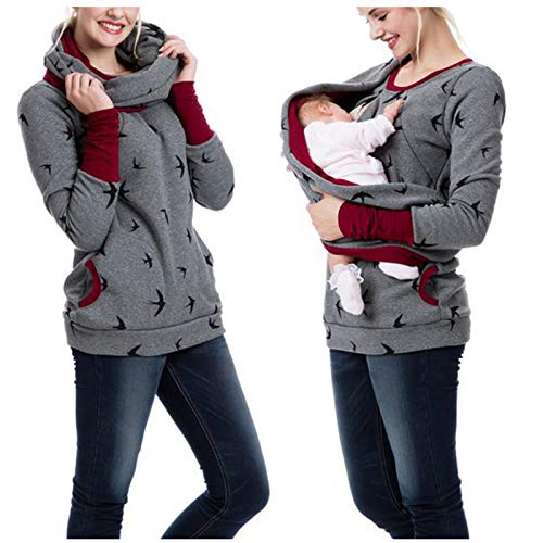 Kapuziner-Top Sweater-Shirt Mutterschafts-Pulli Schwangere Stillen Frauen Mutterschaftsbluse Umstandsmode Kleid Fotoshooting Winter