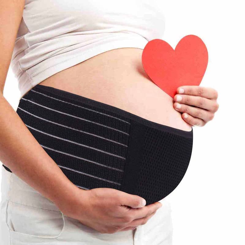 Aiwithpm Bauchband Schwangerschaft Stützgürtel - Bauchgurt Für Schwangere - Schwangerschaftsgürtel Stützt Taille Becken Und Rücken - Verstellbar（Schwarz/Einheitsgröße）