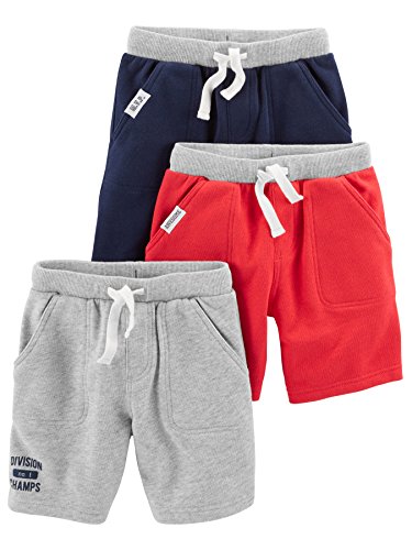 Simple Joys By Carter'S Baby-Jungen Multi-Pack Knit Shorts, Rot/Grau/Marineblau, 3-6 Monate (3Er