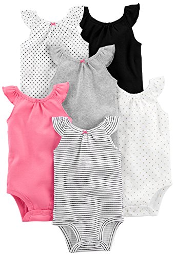 Simple Joys By Carter'S Unisex Baby 6-Pack Sleevless Infant-And-Toddler-Bodysuits, Mehrfarbig/Herzen/Punkte, 18 Monate (6Er Pack)